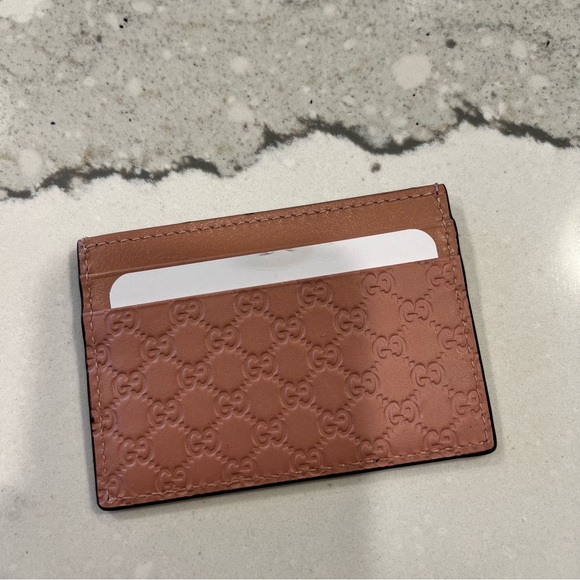 Brand new Gucci Microguccisima Pink Leather Logo Cardholder - Picture 3 of 4